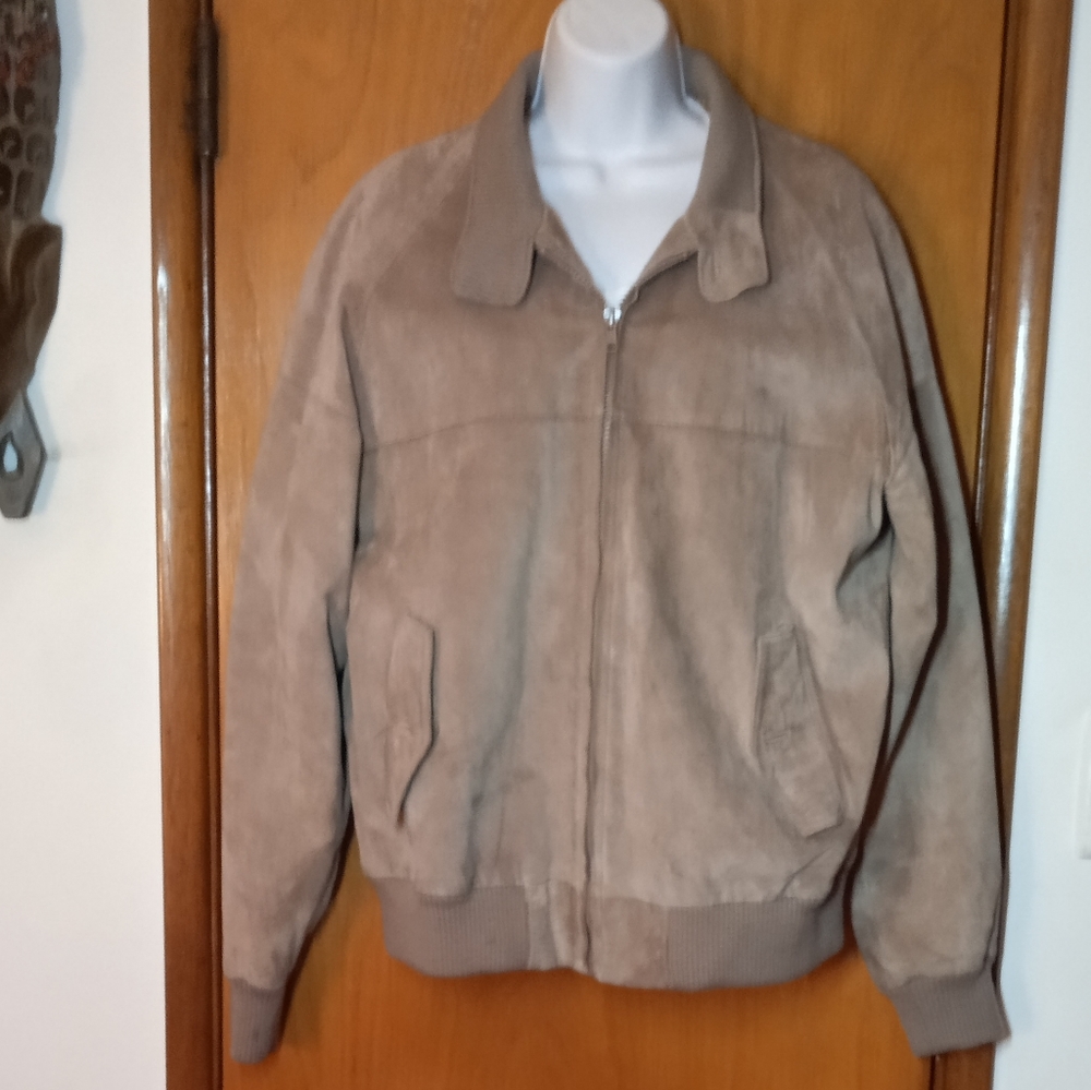 Saddlery Tan Suede Leather Jacket size 42